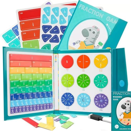 Magnetic Fraction Demonstration Book, Magnetic Fraction Tiles, Math Puzzle Learning Building Block Set, Score Disk Demonstrator (1 Set) von Generisch