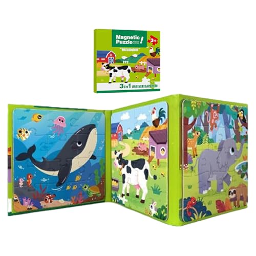 Magnetic Puzzle, Toddler Magnet Jigsaw Puzzles for Ages 2 and 6, Portable Travel Toy Parent Child Interaction with Educational Road Trip Activity for Boys & Girls, Easy Carry von Generisch