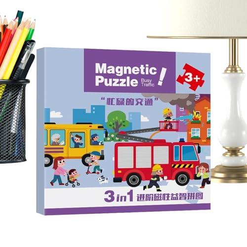 Magnetic Puzzle – Toddler Magnet Jigsaw Puzzle for Early Learning Fun, Travel Activity with Colorful Shapes, Educational Toy for 2–6-Year-Old Boys Girls Kids, Road Trips, Home, 7.09x7.09x0.79 Inches von Generisch