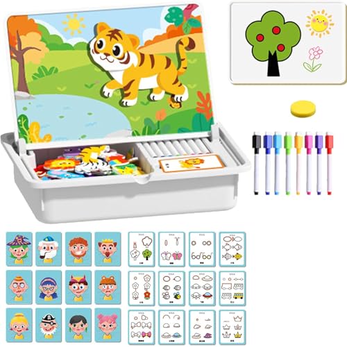 Magnetic Puzzles Face Dress Up Travel Game Double Side Preschool Educational Learning Toy for Kids, Magnetic Educational Game, Dress-Up Puzzle Toy, Enhances Creativity and Learning (A) von Generisch