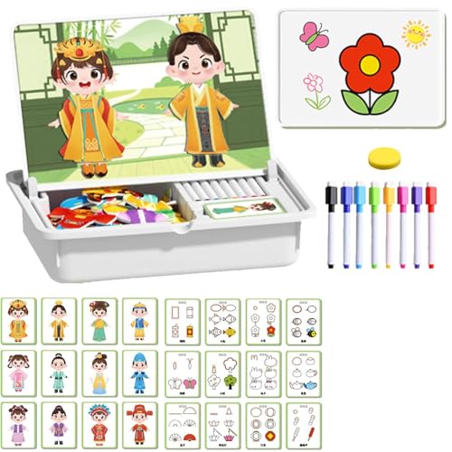 Magnetic Puzzles Face Dress Up Travel Game Double Side Preschool Educational Learning Toy for Kids, Magnetic Educational Game, Dress-Up Puzzle Toy, Enhances Creativity and Learning (B) von Generisch