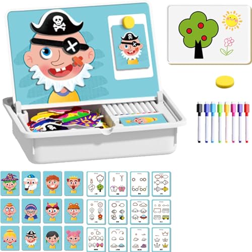 Magnetic Puzzles Face Dress Up Travel Game Double Side Preschool Educational Learning Toy for Kids, Magnetic Educational Game, Dress-Up Puzzle Toy, Enhances Creativity and Learning (C) von Generisch