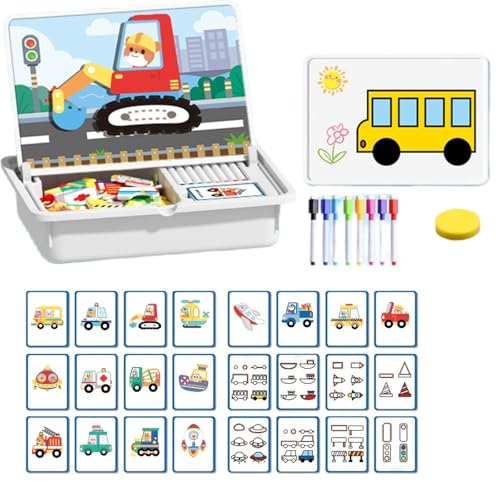 Magnetic Puzzles Face Dress Up Travel Game Double Side Preschool Educational Learning Toy for Kids, Magnetic Educational Game, Dress-Up Puzzle Toy, Enhances Creativity and Learning (E) von Generisch