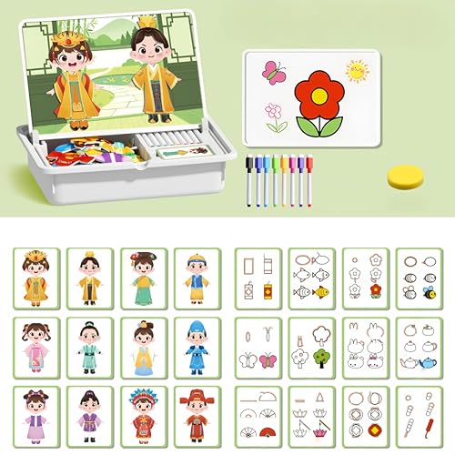 Magnetic Puzzles Face Dress Up Travel Game Double Side Preschool Educational Learning Toy for Kids, Multifunctional Magnetic Face Puzzle, Jigsaw Puzzle Board. (Chinese Style Dressup) von Generisch