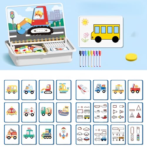 Magnetic Puzzles Face Dress Up Travel Game Double Side Preschool Educational Learning Toy for Kids, Multifunctional Magnetic Face Puzzle, Jigsaw Puzzle Board. (Transportation) von Generisch