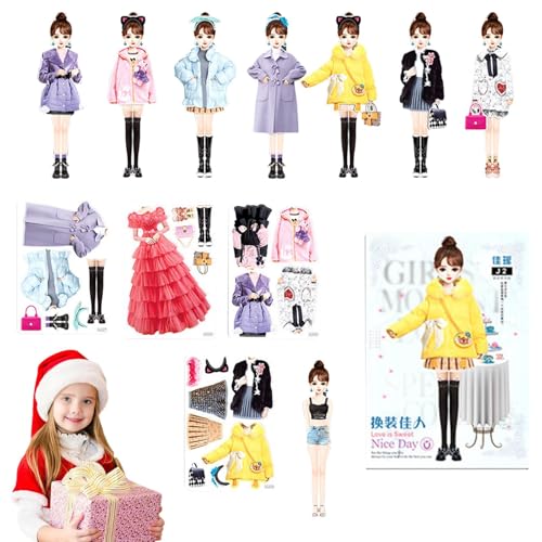 Magnetische Anziehpuppe Mit Outfits, Tragbare Magnetische Prinzessinnen Dress Up Spielset Für Mädchen, Magnetische Prinzessinnen-Ankleidepuppe Aus Papier, Magnetspiel Anziehfiguren Mädchen von Generisch