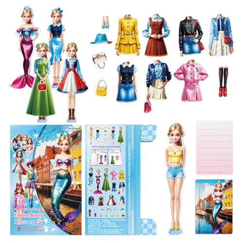 Magnetische Anziehpuppen - Wiederverwendbares Stickerbuch | Prinzessin-Mode-Rollenspiel | Enthält 1 Puppe & 20+ Dekorationen, Lernspielzeug Stilles Buch, Perfektes Reisespielzeug, Mädchen 3-6 Jahre Magnetische Anziehpuppen - Wiederverwendbares Stickerbuch | Prinzessin-Mode-Rollenspiel | Enthält 1 Puppe & 20+ Dekorationen, Lernspielzeug Stilles Buch, Perfektes Reisespielzeug, Mädchen 3-6 Jahre von Generisch