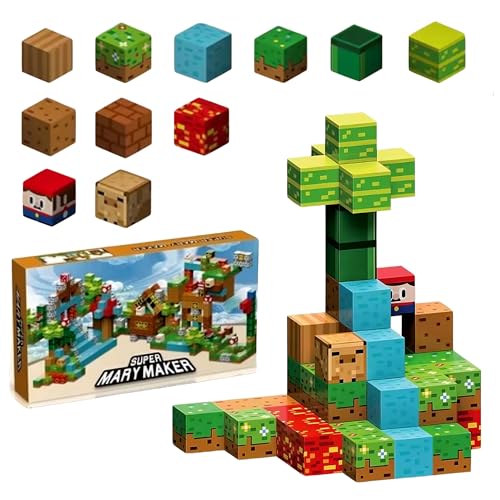 Magnetische Bausteine 50 Teile – Natur Abenteuer Set mit Bäumen & Bergen – Magnetspielzeug für Kinder – Magnetbauklötze für Jungen & Mädchen (Natur Abenteuer) von Generisch