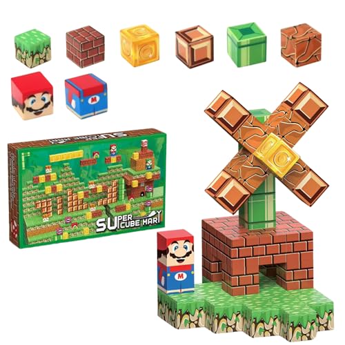 Magnetische Bausteine 53 Teile – Natur Abenteuer Set mit Bäumen & Bergen – Magnetspielzeug für Kinder – Magnetbauklötze für Jungen & Mädchen (windrad) von Generisch