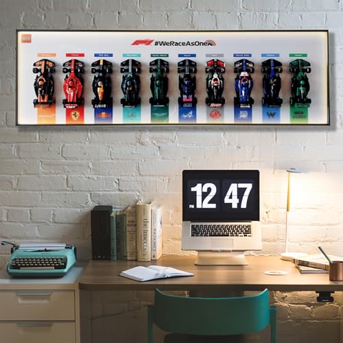 Magnetische Display-Wandhalterung für Lego F1 Speed Champions – kompatibel mit 10 magnetischen Rennwagen, Lego-Auto-Fans (nur Wandboard). ([LED Light]) von Generisch