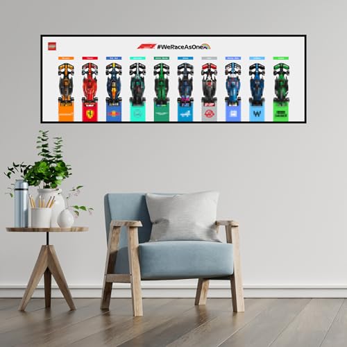Magnetische Display-Wandhalterung für Lego F1 Speed Champions – kompatibel mit 10 magnetischen Rennwagen, Lego-Auto-Fans (nur Wandboard). ([Non-Light]) von Generisch