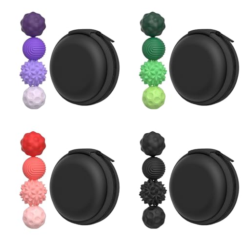 Magnetische Fidget-Bälle aus Silikon, 4/8 PC sensorisches Fidget-Spielzeug, Anti-Stress-Angstspielzeug für Erwachsene und Kinder, Magnetisch, Elastisch, Sensorischer Ball (Purple 4pcs) von Generisch