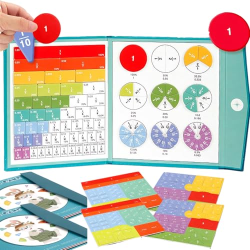 Magnetische Fraktion Demonstration Buch, Magnetische Bruchfliesen 102 Stück, pädagogisches Highiy Magnetic Fraktion Pädagogisches Puzzle, für Hände und Gehirn (2 Set) von Generisch