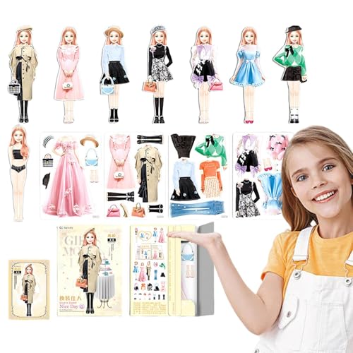 Magnetische Kleiderpuppen - Tun Sie Play -Figuren, Fashion Paper Puppengarderobe Set Mit Accessoires | Reisespielzeug Für Mädchen Für Mädchen Kleinkinder, Kreatives Lernspiel Für Kinderschule O Magnetische Kleiderpuppen - Tun Sie Play -Figuren, Fashion Paper Puppengarderobe Set Mit Accessoires | Reisespielzeug Für Mädchen Für Mädchen Kleinkinder, Kreatives Lernspiel Für Kinderschule O von Generisch