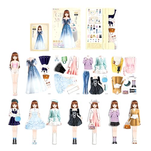 Magnetische Kleiderpuppen - Tun Sie Play -Figuren, Fashion Paper Puppengarderobe Set Mit Accessoires | Reisespielzeug Für Mädchen Für Mädchen Kleinkinder, Kreatives Lernspiel Für Kinderschule O Magnetische Kleiderpuppen - Tun Sie Play -Figuren, Fashion Paper Puppengarderobe Set Mit Accessoires | Reisespielzeug Für Mädchen Für Mädchen Kleinkinder, Kreatives Lernspiel Für Kinderschule O von Generisch