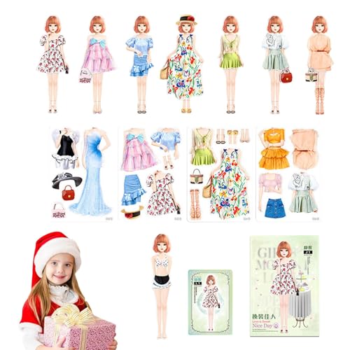 Magnetische Prinzessinnen-Anzieh-Papierpuppen,Anzieh-Stickerbücher für Mädchen - Aktivitätsbuch zum Anziehen von Prinzessinnenpuppen, magnetisch,Anzieh-Prinzessinnen-Buchpuppen, Aufkleber-Anziehpuppe von Generisch