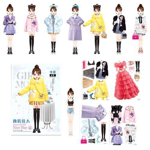 Magnetische Prinzessinnen-Anzieh-Papierpuppen,Anzieh-Stickerbücher für Mädchen - Aktivitätsbuch zum Anziehen von Prinzessinnenpuppen, magnetisch,Anzieh-Prinzessinnen-Buchpuppen, Aufkleber-Anziehpuppe von Generisch