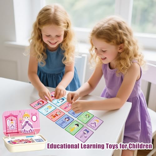 Magnetische Puzzle Boards,Holz Magnet Puzzle Mit Aufbewahrungsbox Für Unterwegs - Lernspielzeug Ab 3 4 5 6 Jahren,Ab 3 4 5 6 Jahre Madchen von Generisch