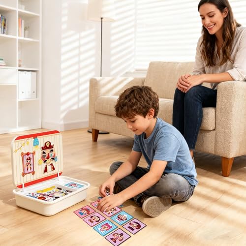 Magnetische Puzzle Boards,Holz Magnet Reisespiele Mit Aufbewahrungsbox - Lernspielzeug Für Kinder Im Vorschulalter | Kinder Mädchen Kleinkinder von Generisch