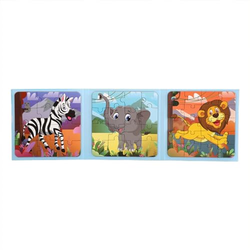Magnetische Puzzles, Magnetisches Puzzle,Faltbare Tierpuzzle-Sets - Pädagogisches Cartoon-Puzzle-Puzzlebuch für die frühe Bildung für Kleinkinder, Mädchen und Jungen von Generisch