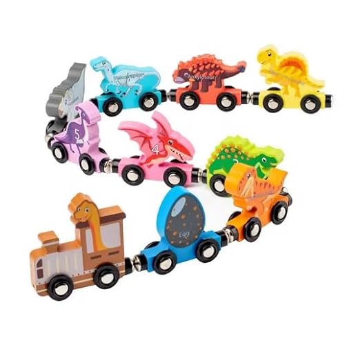Magnetischer Holz-Dinosaurier-Zug, 8-teilig, Bunt, Kinderspielzeug mit Dinosaurier-Figuren Magnetischer Holz-Dinosaurier-Zug, 8-teilig, Bunt, Kinderspielzeug mit Dinosaurier-Figuren von Generisch