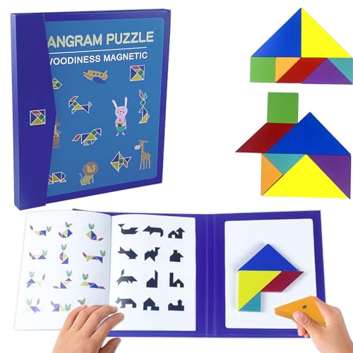 Magnetischer Tangram,Magnetische Holz Tangram Spiele für Kinder,Tangram Magnetpuzzle Geometrische Formen Puzzle Bausteine Buchform für 3 4 5 6 7 Jahren Kinder Pädagogisches Spielzeug Rätselgeschenk Magnetischer Tangram,Magnetische Holz Tangram Spiele für Kinder,Tangram Magnetpuzzle Geometrische Formen Puzzle Bausteine Buchform für 3 4 5 6 7 Jahren Kinder Pädagogisches Spielzeug Rätselgeschenk von Generisch