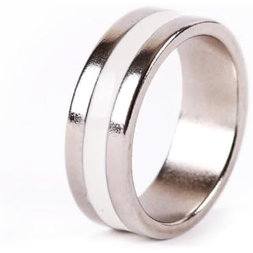 Magnetischer gravierter PK-Ring, Zaubertricks, farbiger Zauberring, Zubehör für Münzen, Magia, Magier, Nahaufnahme, Straßen-Illusionen, Gimmicks, Mentalismus-Requisiten (Weiß, 19 mm) (Weiß, 18 mm) von Generisch