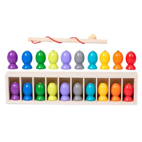 Magnetisches Angelspielzeug für Kinder - Farben Zuordnungsspiel,Holzspielzeug Lernspiel Für Kinder Mädchen Schule Kindergarten von Generisch