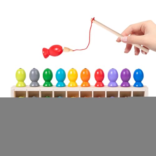 Magnetisches Angelspielzeug für Kinder | Farbzuordnungsspiel - Holzspielzeug Lernspiel Für Kinder Mädchen Schule Kindergarten Reisen von Generisch