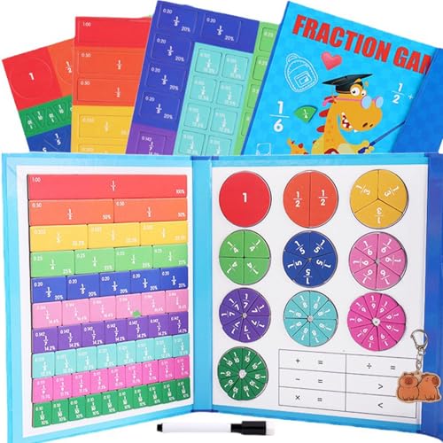 Magnetisches Bruchrechen-Demonstrationsbuch, Mathe-Manipulative, langlebiges magnetisches Bruchrechen-Puzzlebuch für den Unterricht, Heimunterricht und Lehrerbedarf (1 PCS) von Generisch