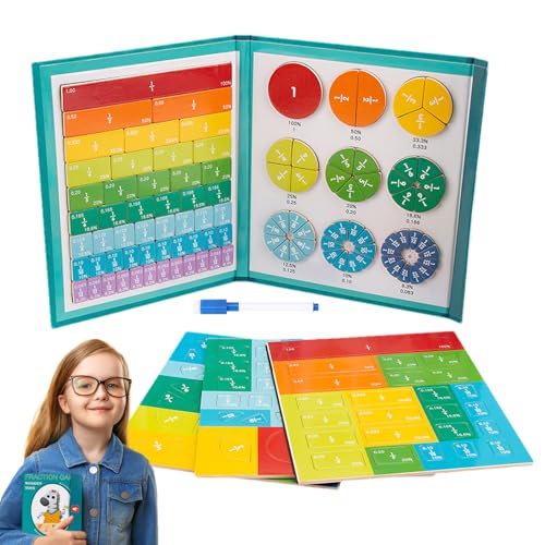 Magnetisches Bruchrechnen Buch | Magnetische Bruchteile Puzzle Als Anschauungsmaterial Für Klassenzimmer - Frühkindliches Lernspielzeug Für Grundschulkinder Mathematik Lernen von Generisch