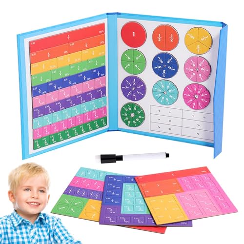 Magnetisches Buch-Bruchteil-Puzzle, Magnetisches Buch-Bruchteil-Puzzle, Montessori Mathe-Magnete-Aktivitätsbuch, Montessori-Mathe-Magnete, Bruchkacheln für Kinder in der Grundschule und im Homeschooli von Generisch