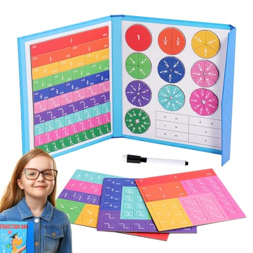 Magnetisches Buch Bruchteil Puzzle Für Kinder, Mathematik Ressourcen Fraktiongame Lern Puzzle Magnetische Bruchfliesen Und Bruchkreise Für Kinder von Generisch