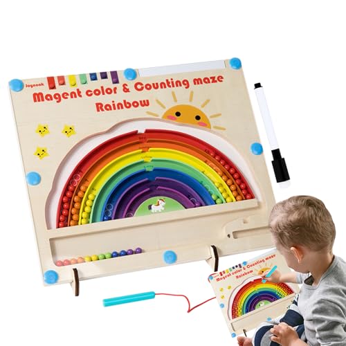 Magnetisches Farblabyrinth,Magnetisches Labyrinth Brettspiel | Regenbogenfarbenes STEM-Spielzeug Für Kleinkinder Zu Hause Und In Der Schule Und Mädchen DREI Plus von Generisch
