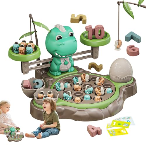 Magnetisches Fischereispiel für Kinder, magnetisches Fischereispiel | Eltern-Kind-Interaktives Spielzeug mit Skalen- und Mathematikkarten - Rotierende Magnetfischbrett mit Musik für und Mädchen von Generisch