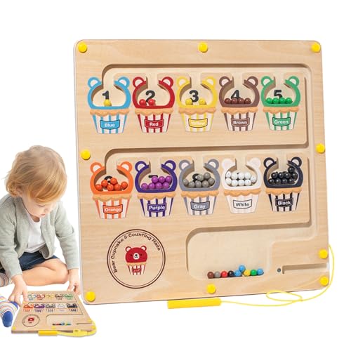 Magnetisches Labyrinth mit Farben und Zahlen,Magnetisches Labyrinth,Farbspiel und Zahlen Vorschule mit niedlichen Tieren | Vorschulpädagogisches Spielzeug für Mädchen von 3-5 Jahren, magnetisches von Generisch