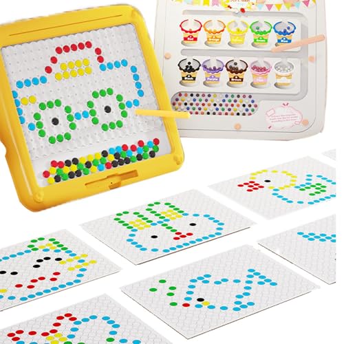 Magnetisches Punktbrett, Reisespielzeug, Kinder-Zeichenbrett, magnetisch,Magnetisches Punktbrett zum Zeichnen und Kritzeln-Lerntafel zur Verbesserung der Feinmotorik für Kinder ab 3 Jahren von Generisch