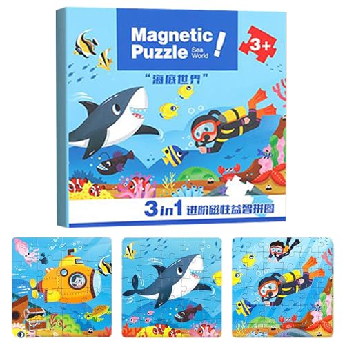 Magnetisches Puzzle,Kleinkindspielzeug Puzzle-Buch mit Lernaktivitäten,Lernspielzeug Für Mädchen Kinder 2-6 Jahre - Auto Flugzeug Reise Geburtstag Bildung und von Generisch
