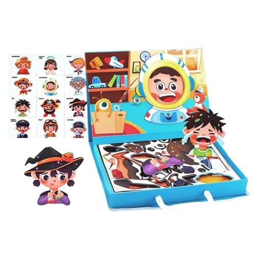 Magnetisches Puzzle,Zweiseitiges Magnetspiel - Gesichter Gestalten Puzzle,Für Kinder Mädchen Teens Familie Schule Zuhause Unterricht Magnetisches Puzzle,Zweiseitiges Magnetspiel - Gesichter Gestalten Puzzle,Für Kinder Mädchen Teens Familie Schule Zuhause Unterricht von Generisch