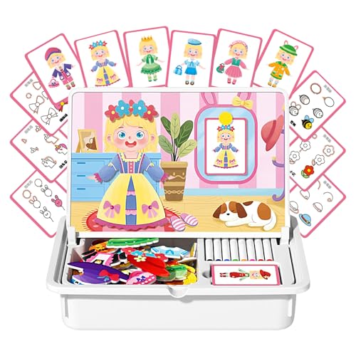 Magnetisches Puzzle Brett Für Kinder,Pädagogisches Holzspielzeug Mit Magnetischen Puzzleteilen | Lernpuzzle Vorschulaktivitäten Für Reise Autofernreise Homeschool Outdoor Urlaub von Generisch