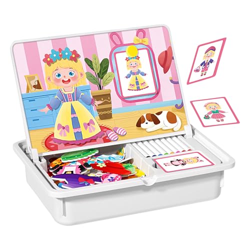 Magnetisches Puzzle Brett Für Kinder - Pädagogisches Holzspielzeug Mit Magnetischen Puzzleteilen | Lernpuzzle Vorschulaktivitäten Für Reise Autofernreise Homeschool Outdoor Urlaub von Generisch