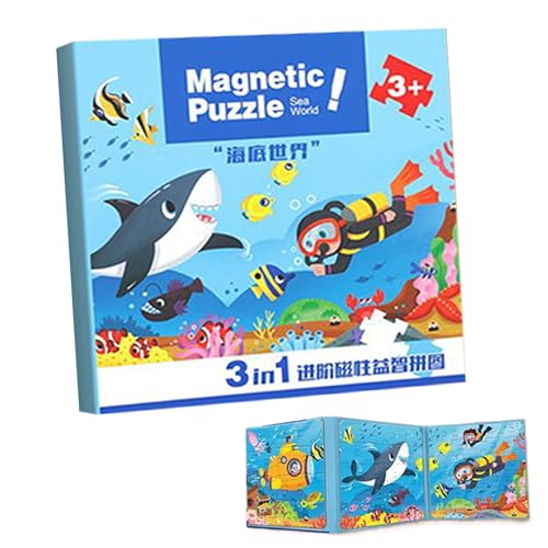 Magnetisches Puzzle | Kleinkindspielzeug Puzzle-Buch mit Lernaktivitäten - Reisespiele Für Auto Geburtstag Kindergarten Vorschule Entwicklung | für Mädchen Kinder Alter 2-6 Kindergarten Vorschule Auto von Generisch