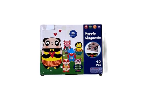 Magnetisches Puzzle-Set für Kinder ab 36 Monate, 12 Teile, Niedliche Tierfiguren, Lernspielzeug von Generisch