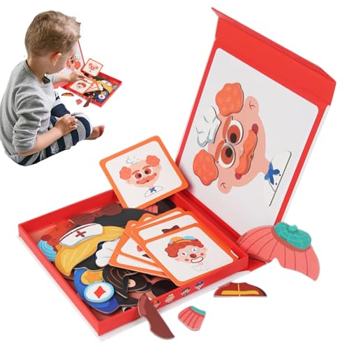 Magnetisches Puzzlebuch, Magnetpuzzlespielzeug | Sensorische hölzerne Reisebereich Magnetaufkleber Puzzler - Pädagogisches Lernspiel Matching Puzzle Board für, Mädchen von Generisch