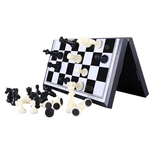 Magnetisches Reise-Schach | Tragbares magnetisches Schach-Klappbrett | Handgefertigte Aufbewahrungsschlitze für Reiseanfänger für 2 Spieler, Teenager, Familienspiele Magnetisches Reise-Schach | Tragbares magnetisches Schach-Klappbrett | Handgefertigte Aufbewahrungsschlitze für Reiseanfänger für 2 Spieler, Teenager, Familienspiele von Generisch