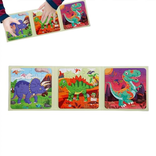 Magnetisches Reisepuzzle, Magnetpuzzles für Kinder | Faltbare Puzzle-Sets mit Tiermotiven,Dinosaurier-Puzzle, Puzzlebuch, pädagogisches magnetisches Puzzle für Kinder, Kleinkinder, Mädchen und Jungen von Generisch