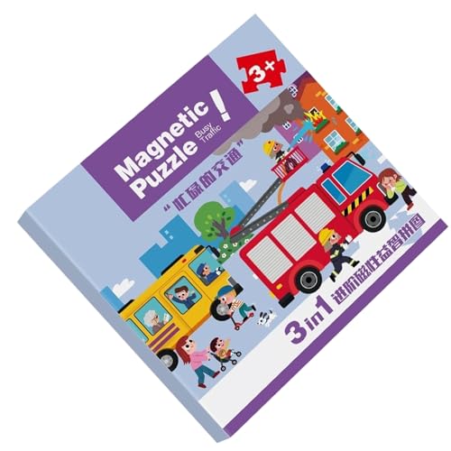 Magnetpuzzle Für Kinder,Pädagogisches Lernspielzeug Mit Magneten - Kleinkinderspiele für Lernen Bildung und Entwicklung | für Mädchen Kinder Alter 2-6 Kindergarten Vorschule Auto- und Flugreise von Generisch