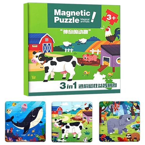 Magnetpuzzle Für Kinder | Kleinkindspielzeug Puzzle-Buch mit Lernaktivitäten - Lernspielzeug Für Mädchen Kinder 2-6 Jahre | für Mädchen Alter 2-6 Kindergarten Vorschule Auto- und Flugreise von Generisch