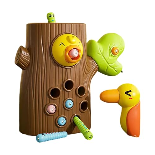 Magnetspiel Kinderspielzeug ab 2 Jahre,Montessori Spielzeug,Woodpecker Worm Toys,Magnetische Spielzeuge,Wurm Fangen Spiel Lernspielzeug Motorikspielzeug ab 2 3 4 Jahren Mädchen Jungen Geschenke (A1) von Generisch