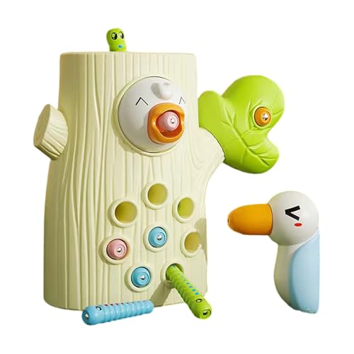 Magnetspiel Kinderspielzeug ab 2 Jahre,Montessori Spielzeug,Woodpecker Worm Toys,Magnetische Spielzeuge,Wurm Fangen Spiel Lernspielzeug Motorikspielzeug ab 2 3 4 Jahren Mädchen Jungen Geschenke (B1) von Generisch